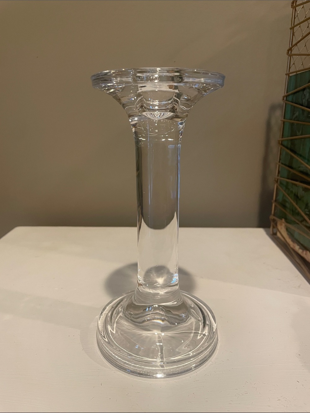 Clear single candle holder glass classic looks